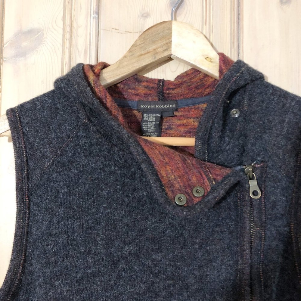 ROYAL ROBBINS Wool Blend Moto-Style Vest M - Picture 3 of 11